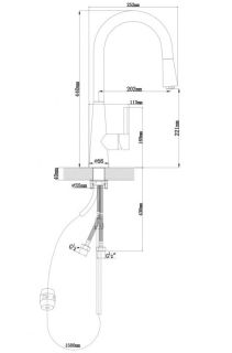 Смеситель для кухни Florentina Вита PRO с выдвижным изливом бежевый